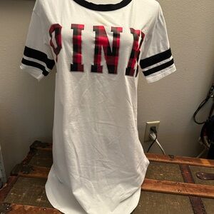 Stylish long white sleepwear t-shirt